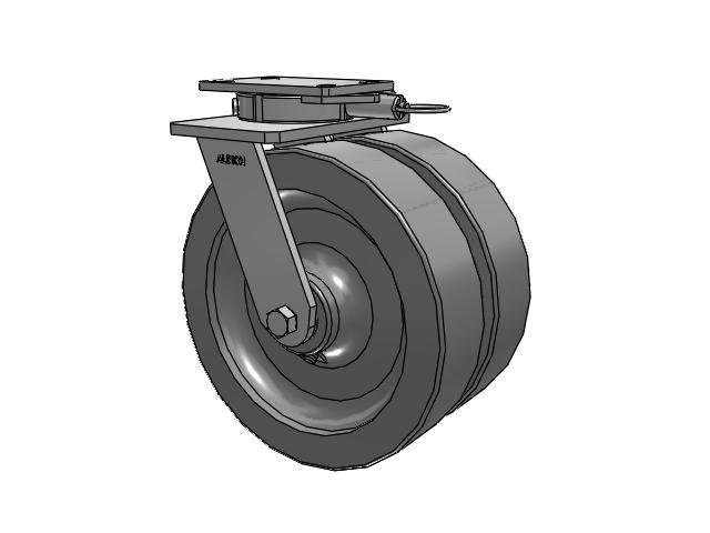 315 Series Top Plate Swivel Caster with 12 x 3 FS - Drop-Forged Steel Wheel