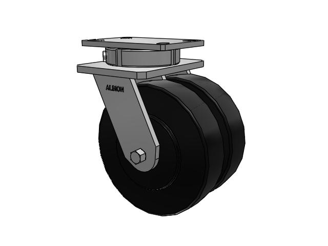 315 Series Top Plate Swivel Caster with 8 x 2 NX - Trionix High Impact Polymer Wheel