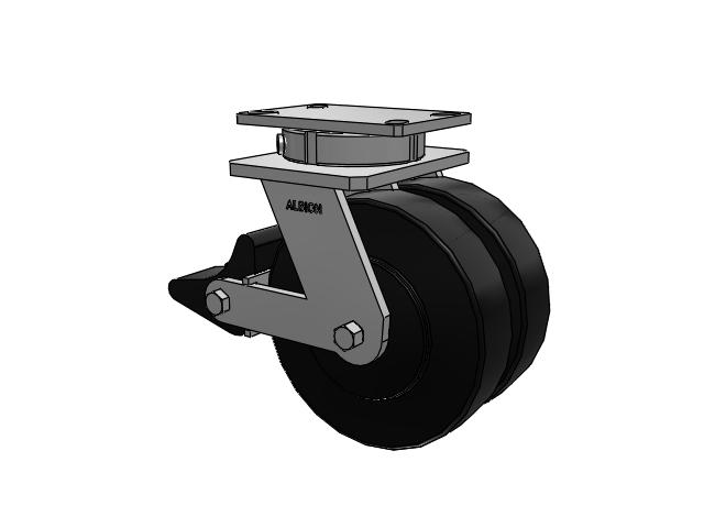 315 Series Top Plate Swivel Caster with 8 x 2 NX - Trionix High Impact Polymer Wheel and Poly Lock Integrated Brake