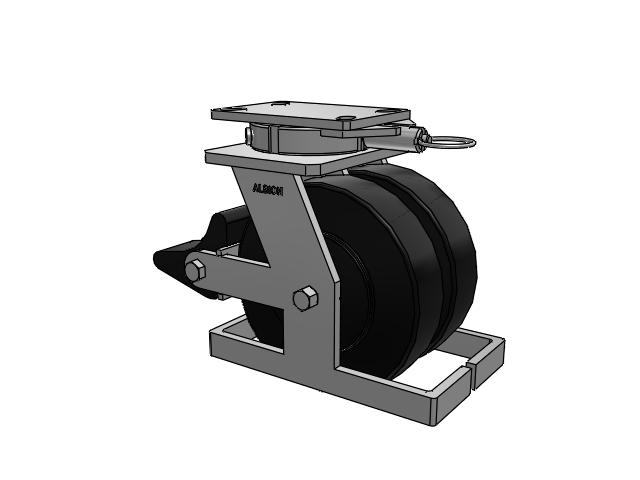 315 Series Top Plate Swivel Caster with 8 x 2 NX - Trionix High Impact Polymer Wheel and Poly Lock Integrated Brake