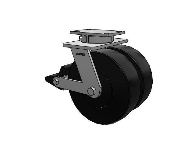 315 Series Top Plate Swivel Caster with 10 x 3 NX - Trionix High Impact Polymer Wheel and Poly Lock Integrated Brake