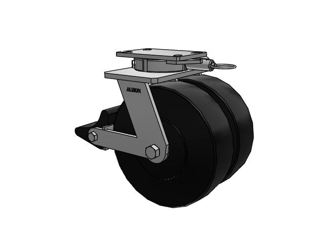 315 Series Top Plate Swivel Caster with 10 x 3 NX - Trionix High Impact Polymer Wheel and Poly Lock Integrated Brake