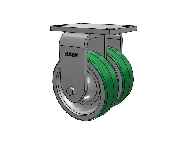 315 Series Top Plate Rigid Caster with 6 x 2 PD - Polyurethane (Aluminum Core) Wheel