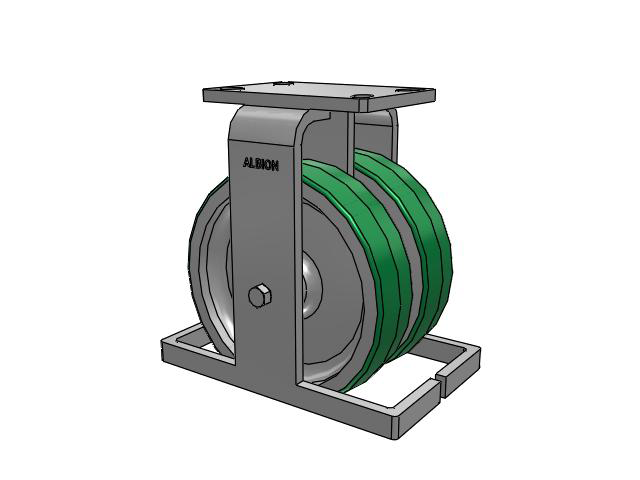 Roulette fixe à plaque supérieure de la série 315 avec roue 8 x 2 PD en polyuréthane (noyau en aluminium)