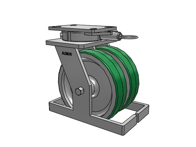 315 Series Top Plate Swivel Caster with 8 x 2 PD - Polyurethane (Aluminum Core) Wheel