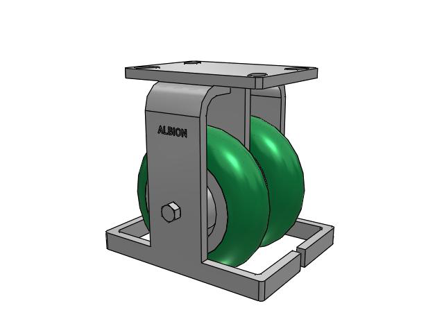 315 Series Top Plate Rigid Caster with 6 x 2 PM - Round Polyurethane 95A (Aluminum Core) Wheel