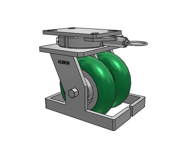 315 Series Top Plate Swivel Caster with 6 x 2 PM - Round Polyurethane 95A (Aluminum Core) Wheel