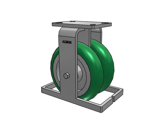 315 Series Top Plate Rigid Caster with 8 x 2 PM - Round Polyurethane 95A (Aluminum Core) Wheel