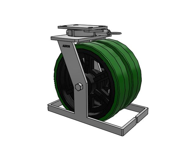 315 Series Top Plate Swivel Caster with 12 x 3 PX - Thick Polyurethane (Cast Iron Core) Wheel