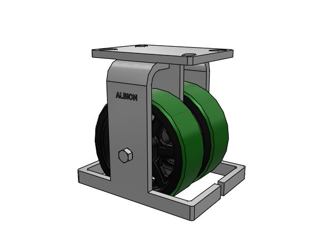 315 Series Top Plate Rigid Caster with 6 x 2 PY - Polyurethane (Cast Iron Core) Wheel