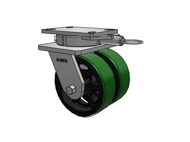 315 Series Top Plate Swivel Caster with 6 x 2 PY - Polyurethane (Cast Iron Core) Wheel