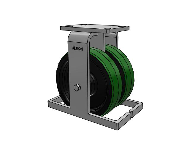 315 Series Top Plate Rigid Caster with 8 x 2 PY - Polyurethane (Cast Iron Core) Wheel