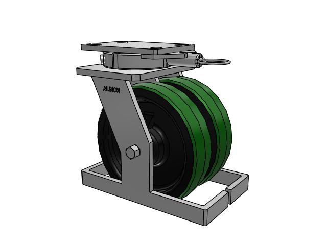 315 Series Top Plate Swivel Caster with 8 x 2 PY - Polyurethane (Cast Iron Core) Wheel