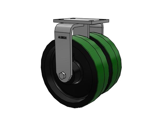 315 Series Top Plate Rigid Caster with 10 x 3 PY - Polyurethane (Cast Iron Core) Wheel