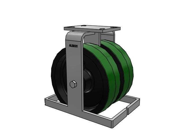 315 Series Top Plate Rigid Caster with 10 x 3 PY - Polyurethane (Cast Iron Core) Wheel