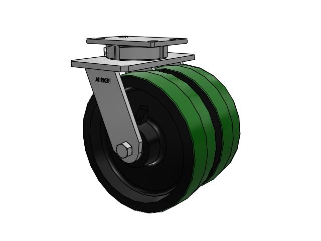 315 Series Top Plate Swivel Caster with 10 x 3 PY - Polyurethane (Cast Iron Core) Wheel
