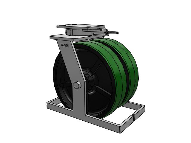 315 Series Top Plate Swivel Caster with 12 x 3 PY - Polyurethane (Cast Iron Core) Wheel