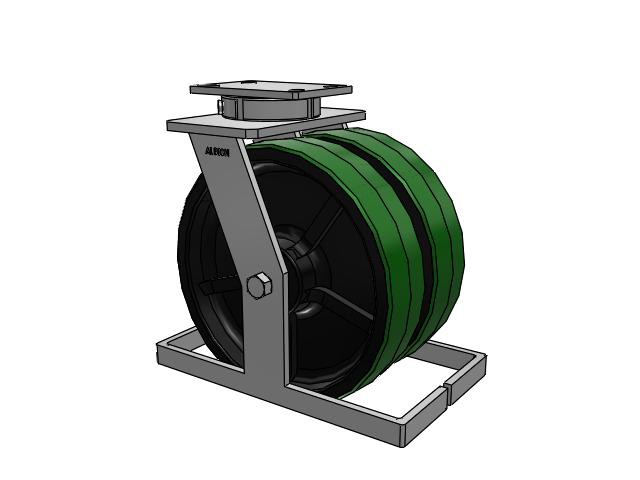 315 Series Top Plate Swivel Caster with 12 x 3 PY - Polyurethane (Cast Iron Core) Wheel