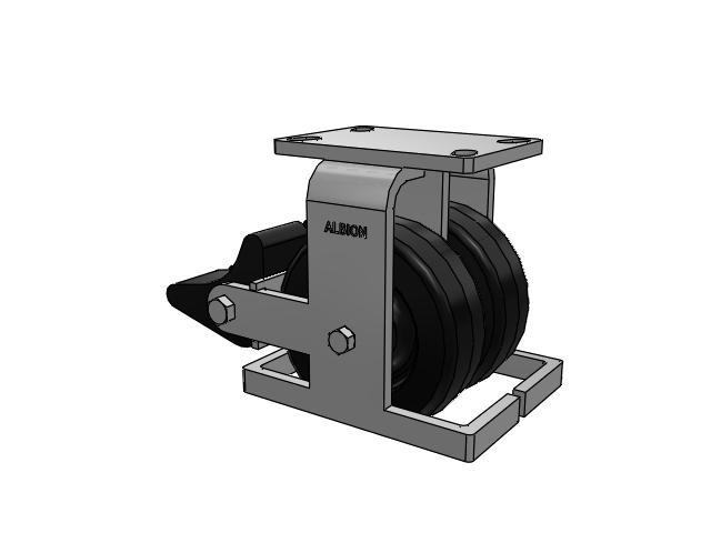 315 Series Top Plate Rigid Caster with 6 x 2 TM - Phenolic Wheel and Poly Lock Integrated Brake