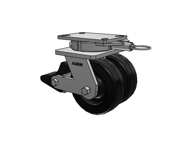 315 Series Top Plate Swivel Caster with 6 x 2 TM - Phenolic Wheel and Poly Lock Integrated Brake