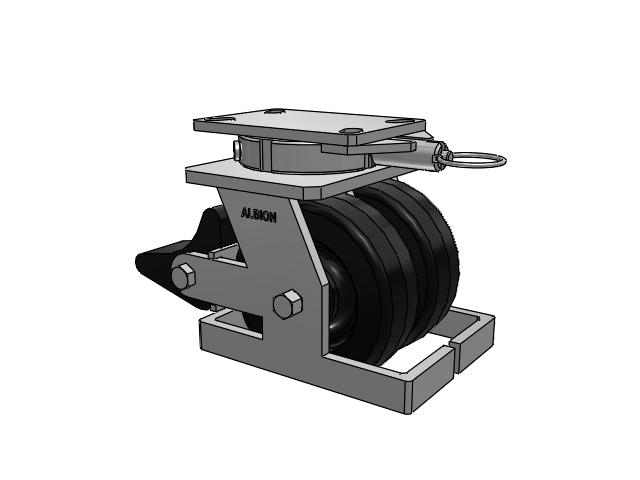 315 Series Top Plate Swivel Caster with 6 x 2 TM - Phenolic Wheel and Poly Lock Integrated Brake