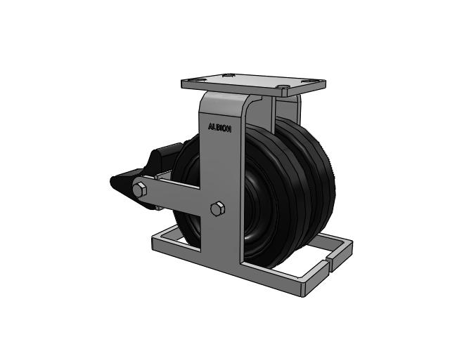 315 Series Top Plate Rigid Caster with 8 x 2 TM - Phenolic Wheel and Poly Lock Integrated Brake