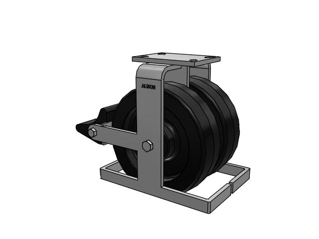 315 Series Top Plate Rigid Caster with 10 x 3 TM - Phenolic Wheel and Poly Lock Integrated Brake
