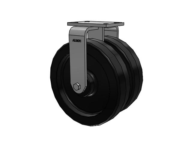 315 Series Top Plate Rigid Caster with 12 x 3 TM - Phenolic Wheel
