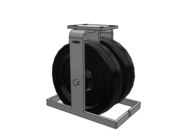 315 Series Top Plate Rigid Caster with 12 x 3 TM - Phenolic Wheel