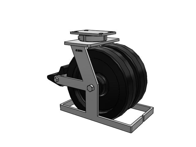 315 Series Top Plate Swivel Caster with 12 x 3 TM - Phenolic Wheel and Poly Lock Integrated Brake