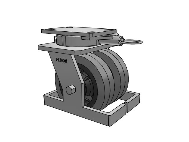 315 Series Top Plate Swivel Caster with 6 x 2 XS - Performa X-tra Soft Rubber (Flat) - Prevenz Antimicrobial Wheel