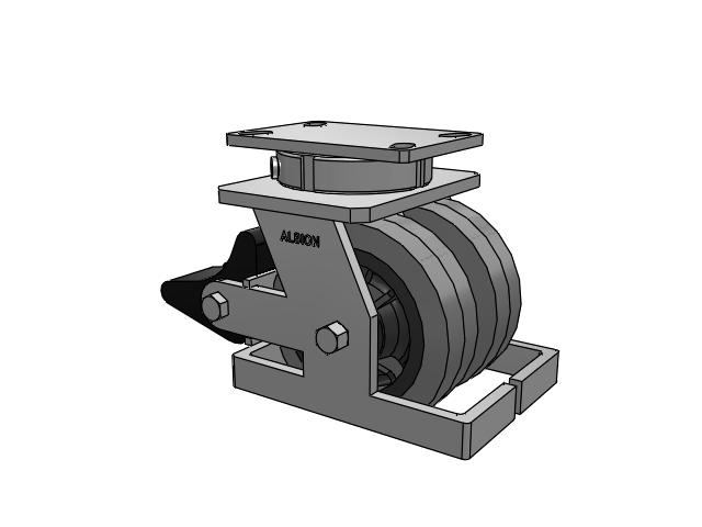 315 Series Top Plate Swivel Caster with 6 x 2 XS - Performa X-tra Soft Rubber (Flat) - Prevenz Antimicrobial Wheel and Poly Lock Integrated Brake