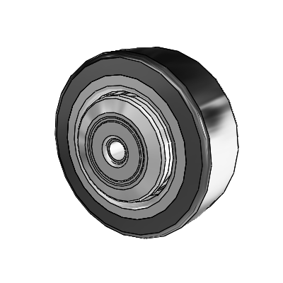 32C Conductive Rubber Natural Solid Rubber Steel 3.1496 x 1.1811 Wheel with Flanged Ball Bearing