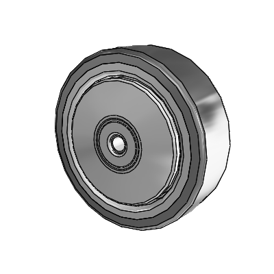 32C Rubber Natural Solid Rubber Steel 3.9370 x 1.2598 Wheel with Flanged Ball Bearing