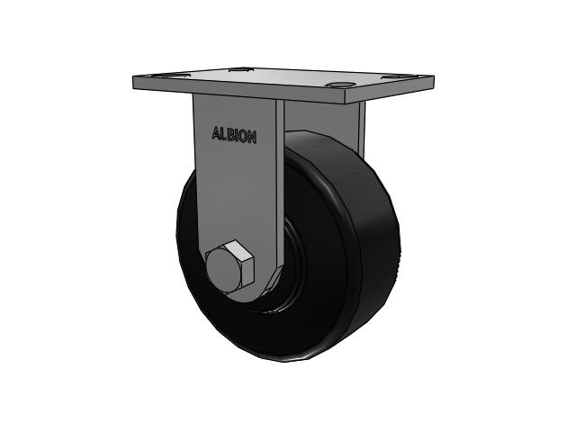 330 Series Top Plate Rigid Caster with 6 x 2.5 Black Polymer NX - Trionix High Impact Polymer Wheel