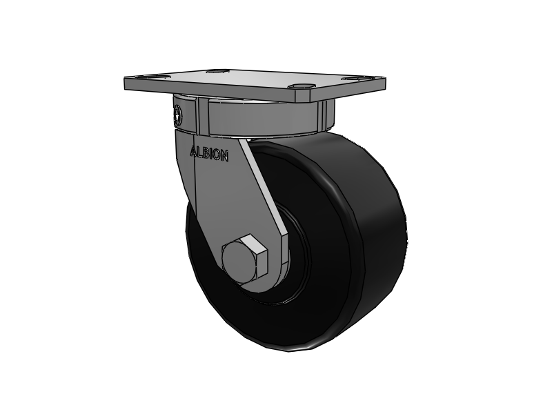 330 Series Top Plate Swivel Caster with 6 x 3 Black Polymer NX - Trionix High Impact Polymer Wheel