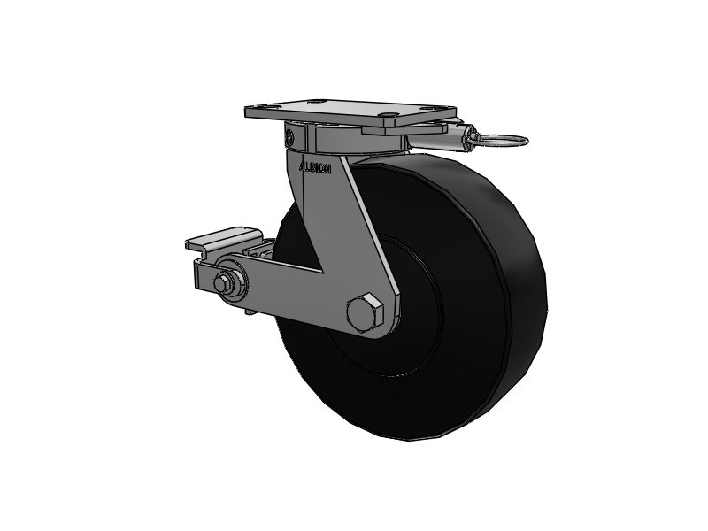 330 Series Top Plate Swivel Caster with 10 x 3 Black Polymer NX - Trionix High Impact Polymer Wheel and Poly Cam Brake