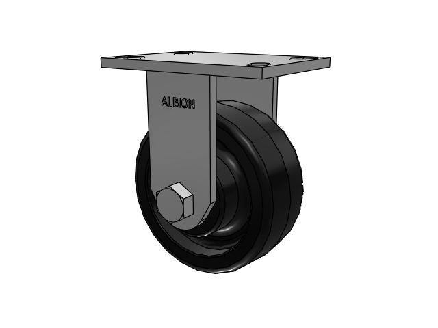 330 Series Top Plate Rigid Caster with 6 x 2.5 Black Phenolic Resin TM - Phenolic Wheel
