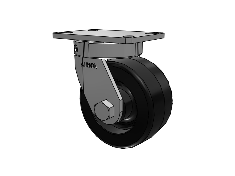 330 Series Top Plate Swivel Caster with 6 x 3 Black Phenolic Resin TM - Phenolic Wheel