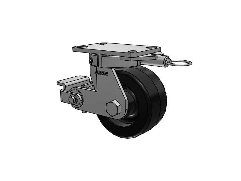 330 Series Top Plate Swivel Caster with 6 x 3 Black Phenolic Resin TM - Phenolic Wheel and Poly Cam Brake