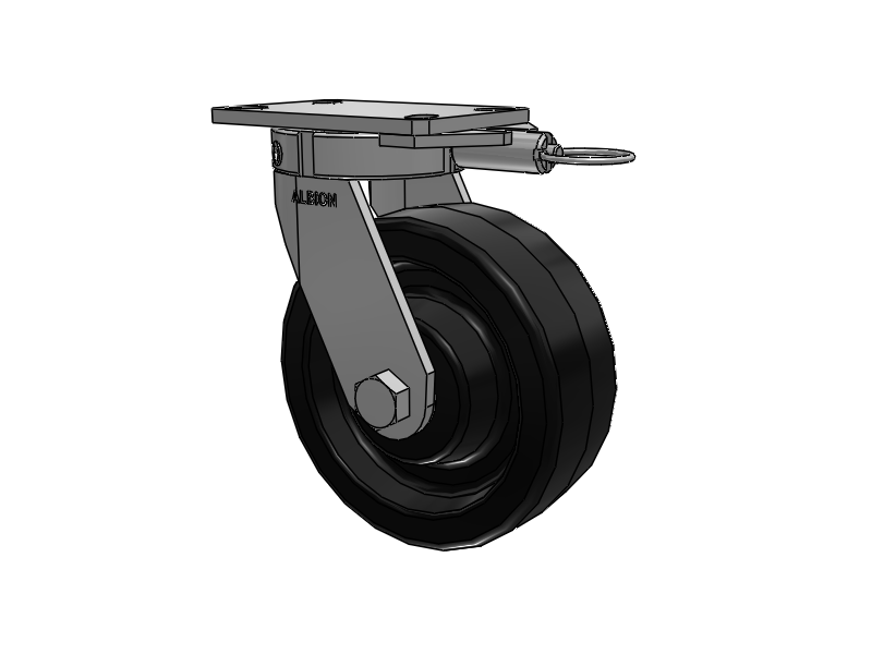 330 Series Top Plate Swivel Caster with 8 x 3 Black Phenolic Resin TM - Phenolic Wheel