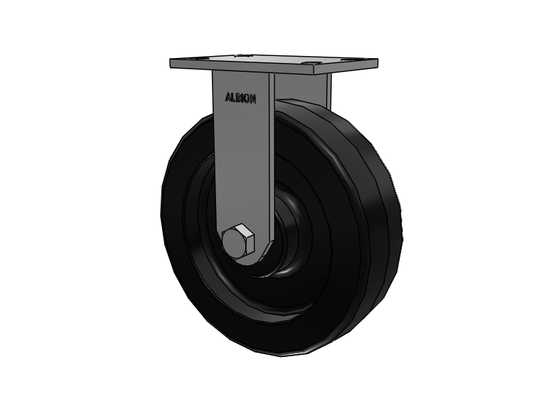 330 Series Top Plate Rigid Caster with 10 x 3 Black Phenolic Resin TM - Phenolic Wheel
