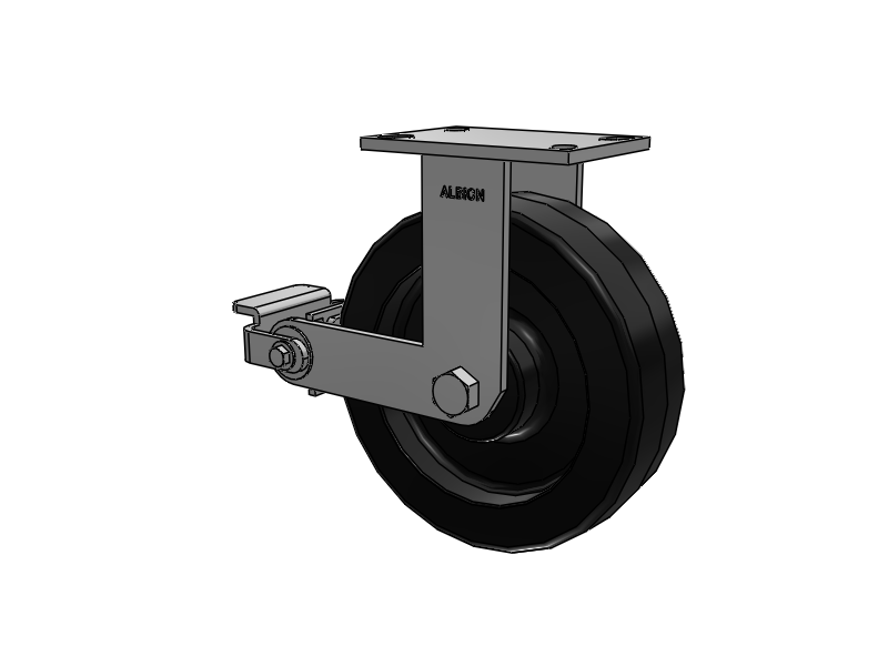 330 Series Top Plate Rigid Caster with 10 x 3 Black Phenolic Resin TM - Phenolic Wheel and Poly Cam Brake