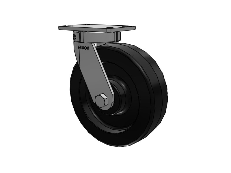 330 Series Top Plate Swivel Caster with 10 x 3 Black Phenolic Resin TM - Phenolic Wheel