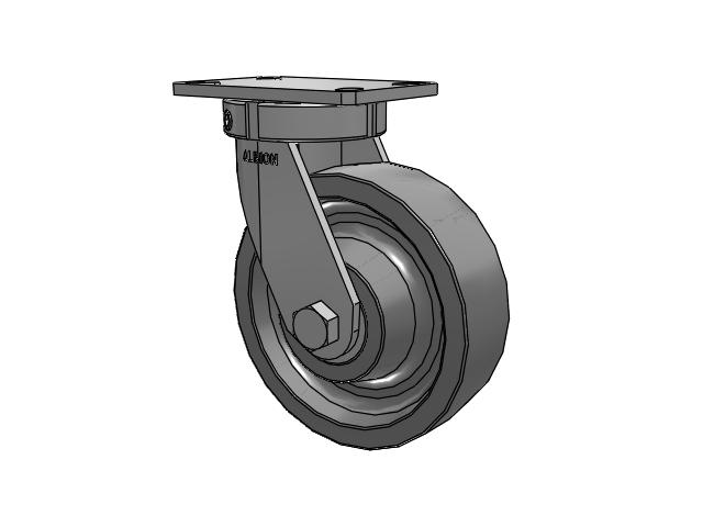 330 Series Top Plate Swivel Caster with 8 x 2.5 Grey Polyurethane XP - X-treme Plus Solid Polyurethane Wheel