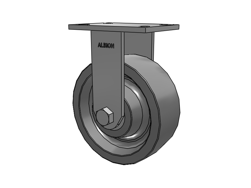 330 Series Top Plate Rigid Caster with 8 x 3 Grey Polyurethane XP - X-treme Plus Solid Polyurethane Wheel