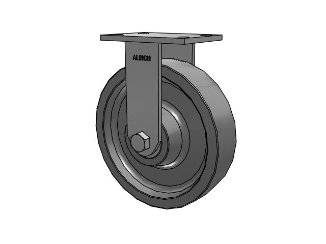 330 Series Top Plate Rigid Caster with 10 x 2.5 Grey Polyurethane XP - X-treme Plus Solid Polyurethane Wheel