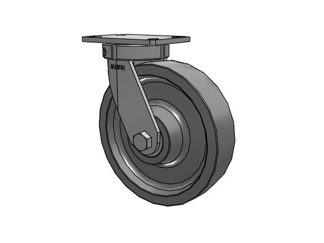 330 Series Top Plate Swivel Caster with 10 x 2.5 Grey Polyurethane XP - X-treme Plus Solid Polyurethane Wheel
