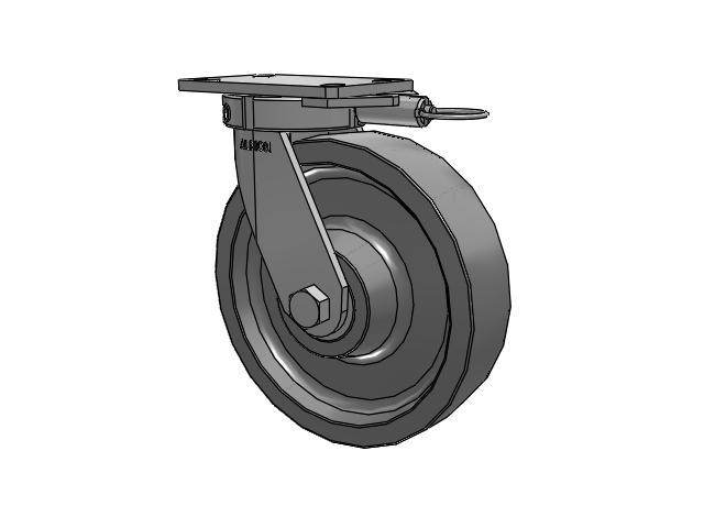 330 Series Top Plate Swivel Caster with 10 x 2.5 Grey Polyurethane XP - X-treme Plus Solid Polyurethane Wheel