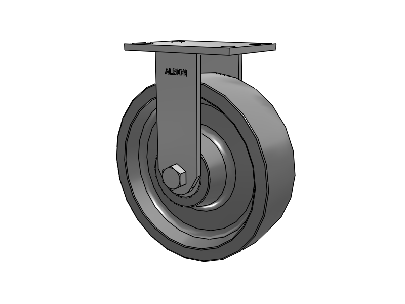 330 Series Top Plate Rigid Caster with 10 x 3 Grey Polyurethane XP - X-treme Plus Solid Polyurethane Wheel